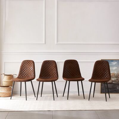 George Oliver Penbrook Vintage Upholstered Suede Armless Dining Chair Brown 84.5cm H X 44cm W X 40cm D George Oliver Penbrook Vintage Upholstered Suede Armless Dining Chair Brown 84.5cm H X 44cm W X 40cm D