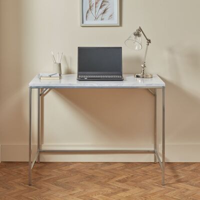 17 Stories Kalyssa 100Cm W Rectangular Writing Desk White/Light Grey 75cm H X 100cm W X 60cm D 17 Stories Kalyssa 100Cm W Rectangular Writing Desk White/Light Grey 75cm H X 100cm W X 60cm D