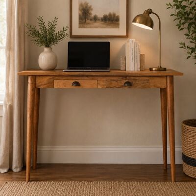 Corrigan Studio Michaud Style Writing Desk With 2 Drawers And Cable Access 78cm H X 120cm W X 45cm D Corrigan Studio Michaud Style Writing Desk With 2 Drawers And Cable Access 78cm H X 120cm W X 45cm D