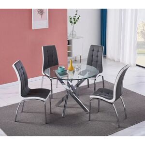 Ivy Bronx Nexus Dining Table With 4 Vienna Grey Chairs gray 75.0 H x 90.0 W x 90.0 D cm