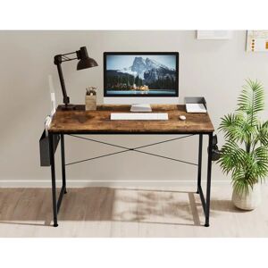 Inbox Zero 80Cm W Rectangular Writing Desk black/brown/gray 75.0 H x 80.0 W x 50.0 D cm