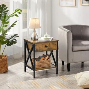 Rio Bandla Side Table with Storage black/brown/gray 55.5 H x 45.0 W x 40.0 D cm