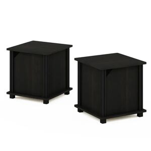 Ebern Designs Dontaz 2 Piece Side Table Set black/brown 40.6 H x 39.4 W x 39.4 D cm
