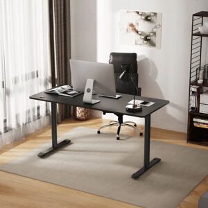 Blue Elephant Bisen 152.4cm W Rectangular Computer Desk black 77.0 H x 152.4 W x 66.04 D cm