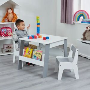 Isabelle & Max Helotes Kids 3 Piece Square Play Table and Chair Set brown 51.0 H x 60.0 W cm