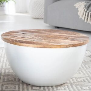 Hashtag Home Alissia Coffee Table with Storage brown/white 33.0 H x 70.0 W x 70.0 D cm