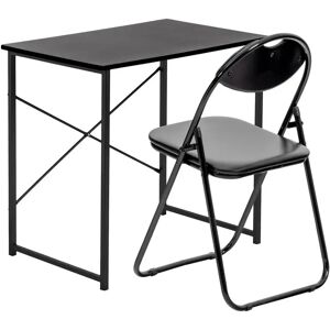 Harbour Housewares - Wooden Desk & Chair Set black 73.5 H x 80.0 W x 50.0 D cm