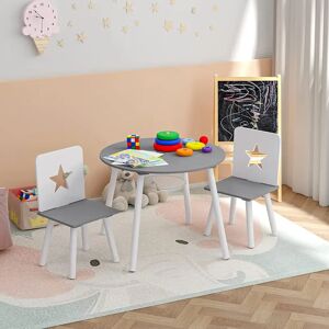 Isabelle & Max Kinloch Kids 3 Piece Round Play Table and Chair Set brown/gray 46.0 H x 59.5 W cm