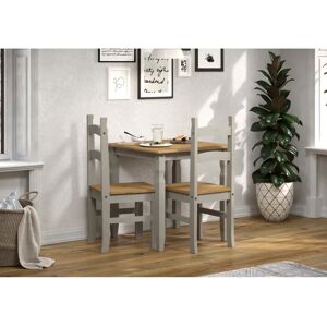 Fernleaf Shrewsbury 2 Person table and chairs SET, solid pine, grey and antique wax finish brown/gray/green