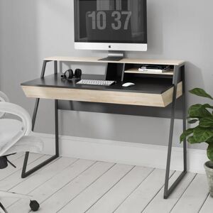 Ebern Designs Flaxberry Desk black/brown/gray/white 89.5 H x 118.5 W x 59.5 D cm