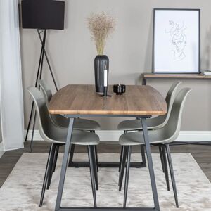 Venture Design Nevis Dining Table With 4 Saskia Plastic Dining Chair gray 75.0 H cm