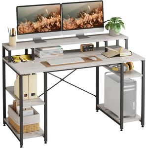 Blue Elephant Kinslee 55inch Computer Desk, Office Work Desk with Monitor Stand brown/gray 85.0 H x 140.26 W x 60.05 D cm