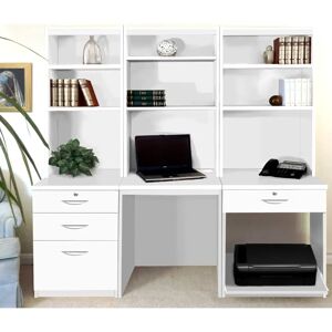Ebern Designs Brely 6 Piece Rectangular Computer Desk Office Set white