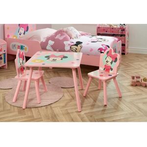 Disney Minnie Mouse Table & Chairs brown/pink 48.0 H x 60.0 W cm