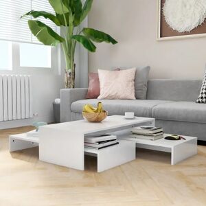 17 Stories Godber Extendable Sled Coffee Table with Storage white 26.5 H x 100.0 W x 100.0 D cm