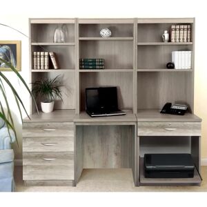 Ebern Designs Brely 6 Piece Rectangular Computer Desk Office Set gray