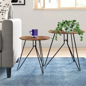 Zipcode Design Dolly 2 Piece Nest of Tables black/brown 45.0 H x 48.0 W x 48.0 D cm