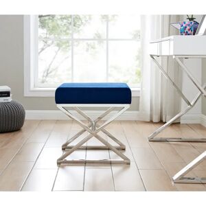 Etta Avenue Jovie Velvet Upholstered Accent Dressing Table Chair - Modern Metal Chrome Design blue 46.0 H x 46.0 W x 46.0 D cm