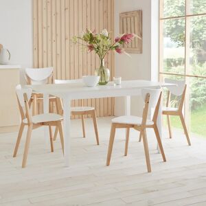 Norden Home Paul 4 Seat Extending Dining Table White & 6 Chairs brown/white 76.5 H cm