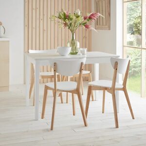 Norden Home Paul 4 Seat Extending Dining Table White & 4 Chairs brown/white 76.5 H cm