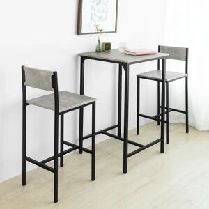 Borough Wharf 3-piece bar table, bistro table with chairs gray 97.0 H x 60.0 D cm