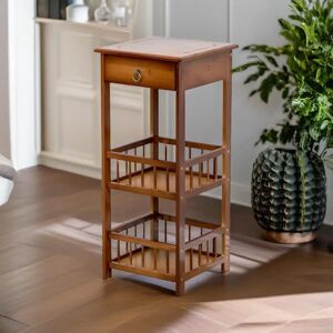 Borough Wharf Rosalez Wooden 2 Tier / 3 Tier Tall Side Table, End. Table, Living Room Home Furniture brown 78.0 H x 30.0 W x 30.0 D cm