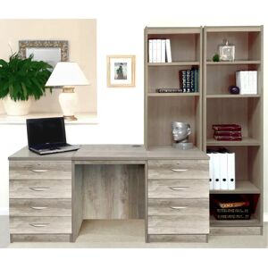 Ebern Designs Brelon 5 Piece Rectangular Computer Desk Office Set with Hutch gray