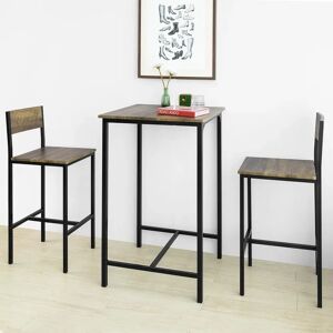 Borough Wharf 3-piece bar table, bistro table with chairs brown 97.0 H x 60.0 D cm