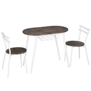 Isabelline 3-Piece Dining Table And Chairs Set brown/gray/white 76.0 H x 50.0 W x 90.0 D cm