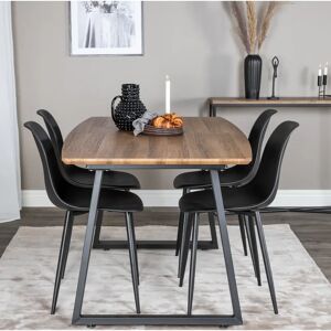 Venture Design Nevis Dining Table With 4 Saskia Plastic Dining Chair black 75.0 H cm
