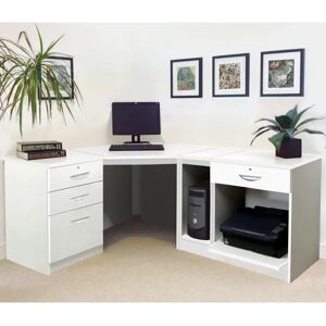 Zipcode Design Brie L-Shape Computer Desk white 72.8 H x 184.0 W x 141.9 D cm