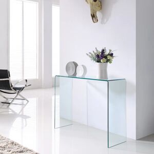 Hokku Designs Bent Glass Console Table 75.0 H x 110.0 W x 35.0 D cm