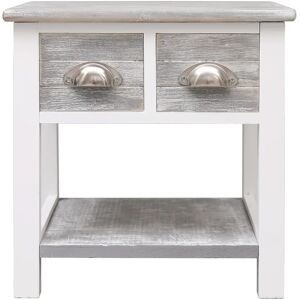 House of Hampton Angelique Side Table with Storage gray/white 40.0 H x 40.0 W x 40.0 D cm