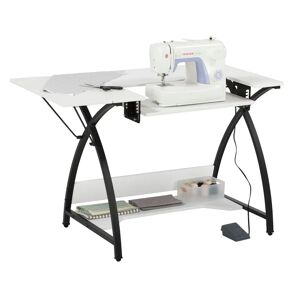 Symple Stuff Yarbro 74.6Cm x 38.5Cm Foldable Sewing Table with Sewing Machine Platform black/brown/white 49.2 H x 74.6 W x 38.5 D cm