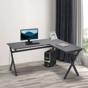 Ebern Designs Asraa L-Shape Computer Desk black/brown 76.0 H x 155.0 W x 40.0 D cm