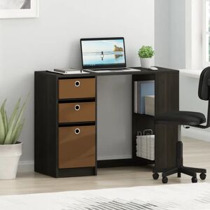 17 Stories Bracan Writing Computer Desk with Bin Drawers brown 74.4 H x 100.0 W x 40.0 D cm