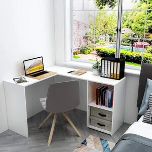 Zipcode Design Upsilon L-Shape Computer Desk white 73.5 H x 135.0 W x 108.0 D cm