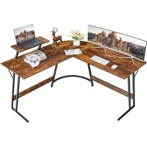 Blue Elephant Vanesa L-Shape Computer Desk black/brown 76.2 H x 139.7 W x 61.0 D cm