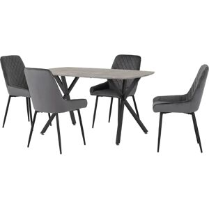 Canora Grey Mizel Athens Medium Oak Table & Avery Chair Dining Set gray 90.0 H x 80.0 W x 140.0 D cm