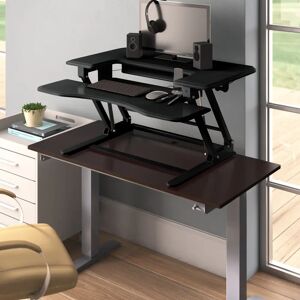 Brayden Studio Tamara Height Adjustable Standing Desk black/brown 91.44 W x 71.12 D cm