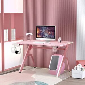 Hashtag Home Dalessandro Gaming 120Cm W Rectangular Computer Desk pink 96.0 H x 120.0 W x 66.0 D cm