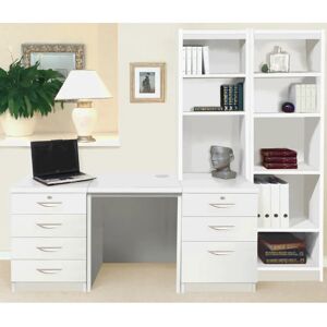 Ebern Designs Brelon 5 Piece Rectangular Computer Desk Office Set with Hutch white