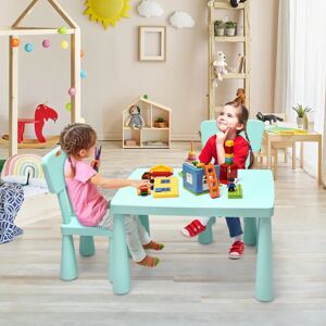 Isabelle & Max Lon Kids 3 Piece Rectangular Activity Table and Chair Set green 50.0 H x 77.0 W cm