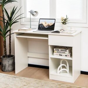 17 Stories Kawtar Commercial Use 108Cm W Rectangular Computer Desk brown/white 75.0 H x 108.0 W x 48.0 D cm