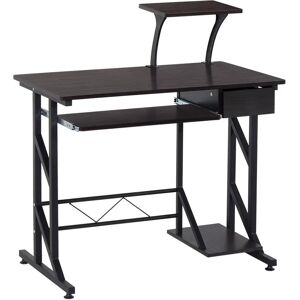 Inbox Zero Bequette 90cm W Rectangle Computer Desk black/brown/gray 95.0 H x 90.0 W x 50.0 D cm