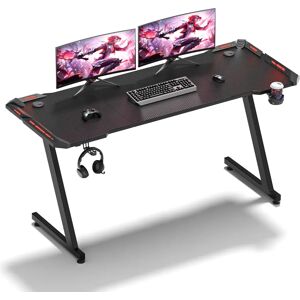 Inbox Zero Gaming Desk with LED Light black/brown 75.0 H x 120.0 W x 60.0 D cm