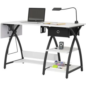 Inbox Zero Achraf 144Cm x 60Cm Sewing Table with Sewing Machine Platform black/brown/white 76.0 H x 144.0 W x 60.0 D cm