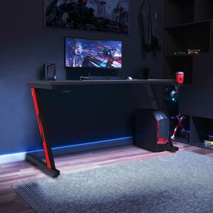 Latitude Run Ergonomic Gaming Computer Desk black/brown/gray 75cm H x 140cm W x 60cm D