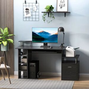 Latitude Run Malpartida 152cm W Rectangle Computer Desk black/brown 88.0 H x 152.0 W x 60.0 D cm