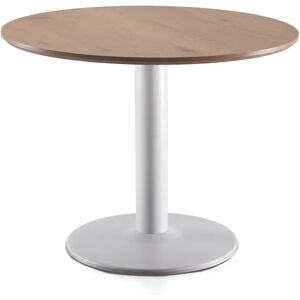 17 Stories Grasyn 100Cm Iron Pedestal Dining Table white 76.0 H x 100.0 W x 100.0 D cm